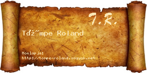 Tömpe Roland névjegykártya